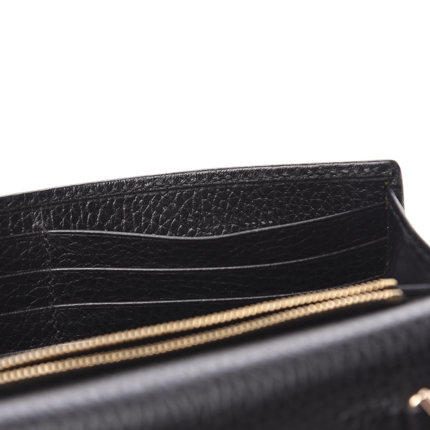 Gucci Dollar Calfskin Interlocking G Chain Wallet Black 7 of 10