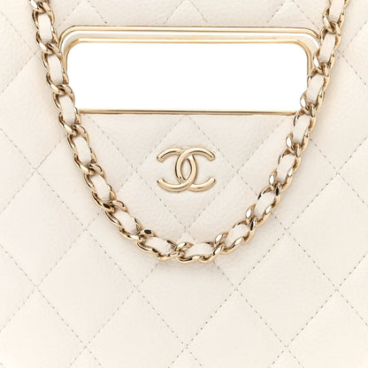 Chanel Caviar Quilted Evening Box Bag White 8 of 14