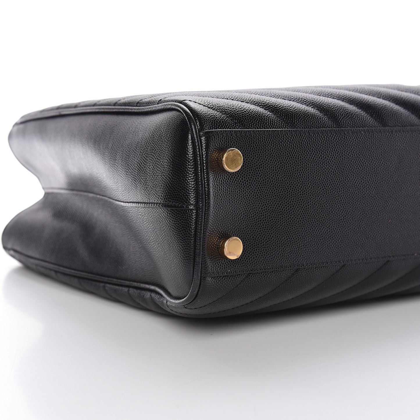 Grain De Poudre Matelasse Chevron Monogram Shopping Bag Black