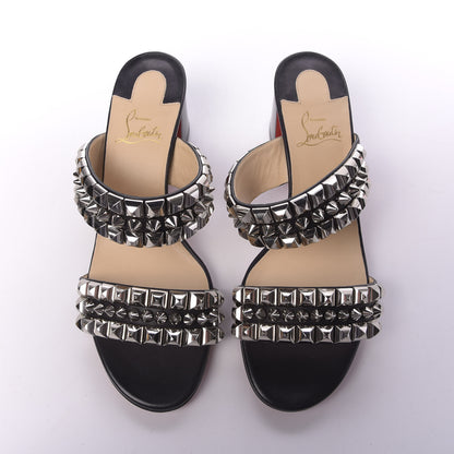 Christian Louboutin Calfskin Studded Tina Goes Mad 55 Slide Sandals 39 Black 5 of 10