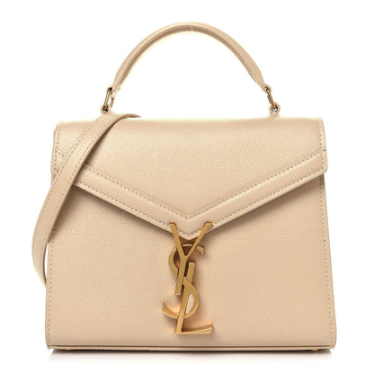 Saint Laurent Grain de Poudre Mini Classic Monogram Cassandra Top Handle Beige 1 of 11