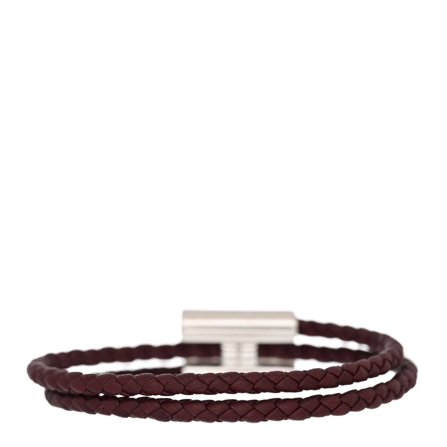 Hermes Swift Double Wrap Cord Tournis Tresse Bracelet T3 Rouge H 3 of 5