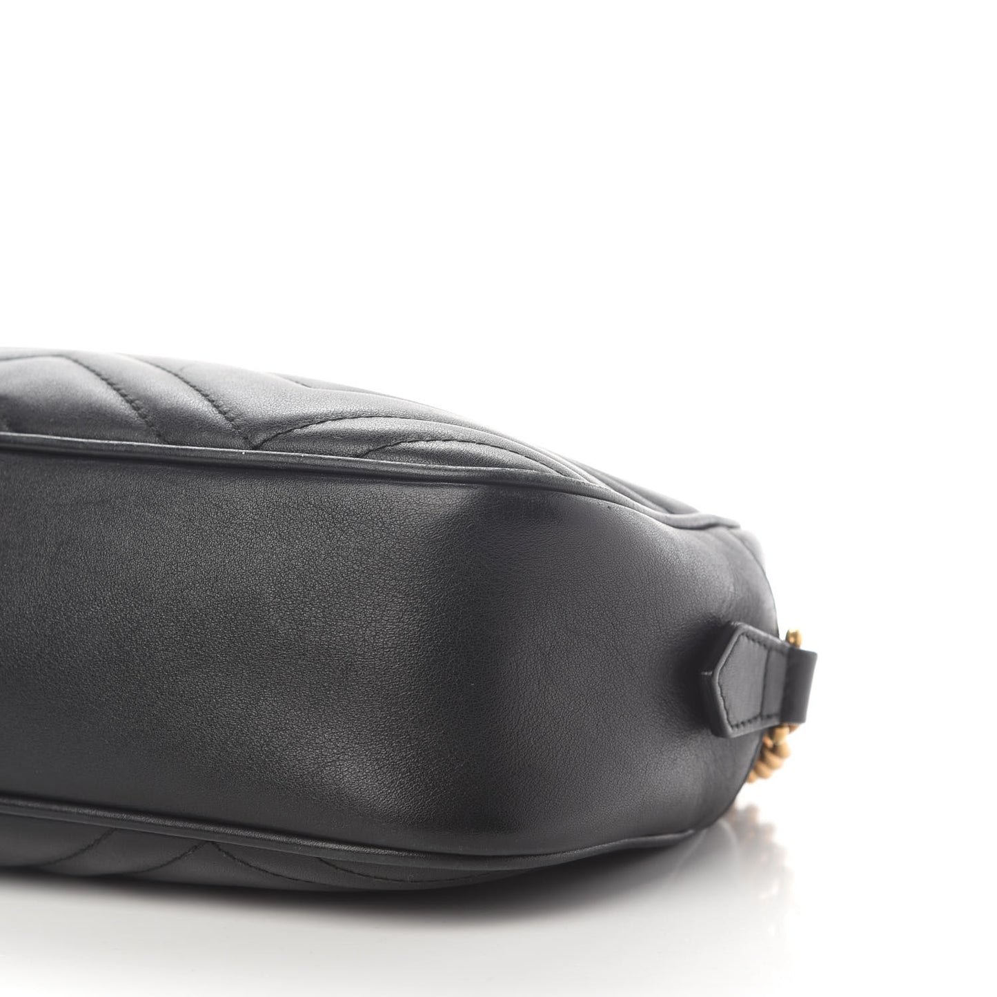 Calfskin Matelasse Small GG Marmont Chain Shoulder Bag Black