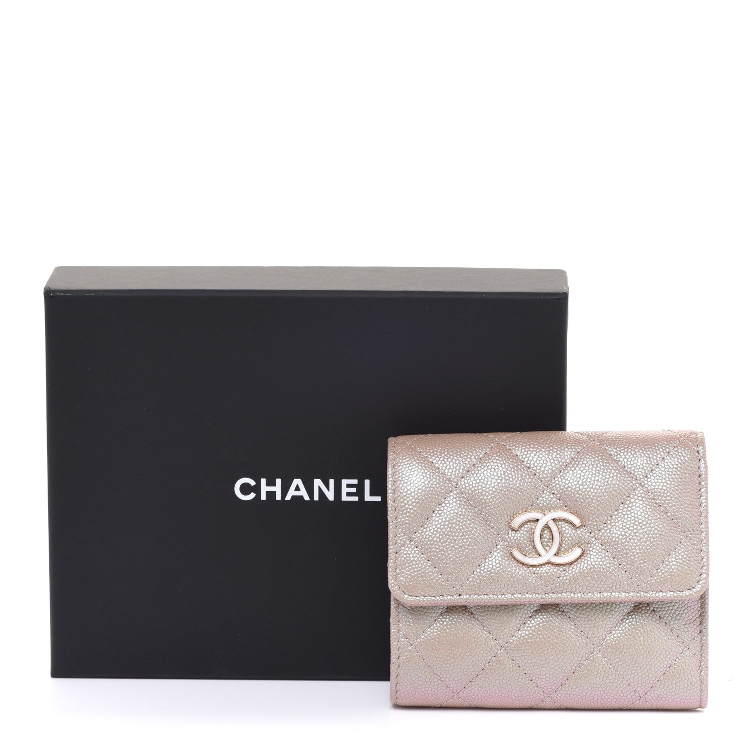 Chanel Iridescent Caviar Quilted Small Flap Wallet Beige 9 of 9