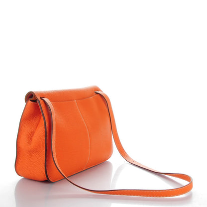 Hermes Taurillon Clemence Halzan 31 GM Orange 3 of 10