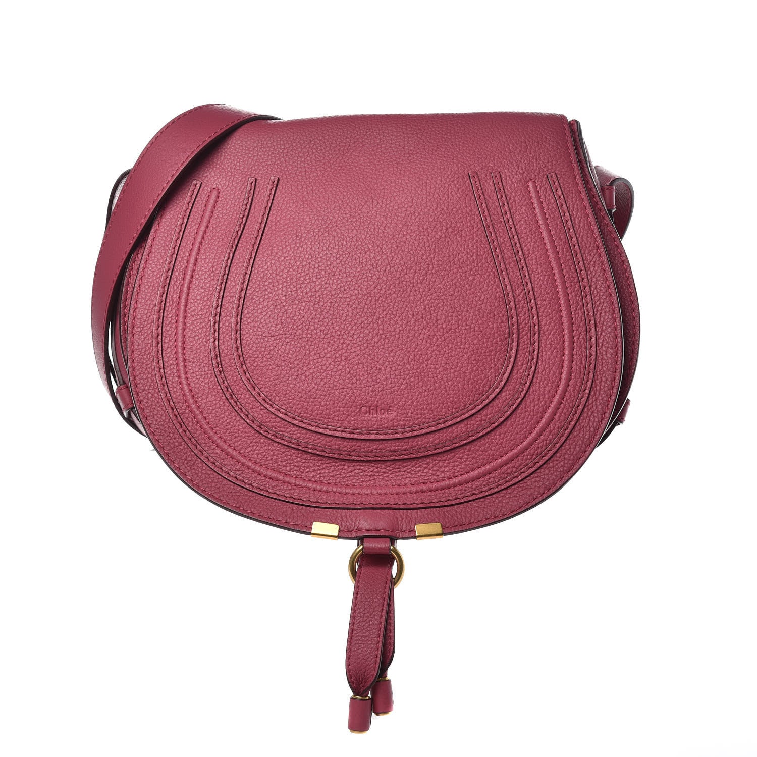 Chloe Grained Calfskin Medium Marcie Saddle Bag Dreamy Pink 1 of 9