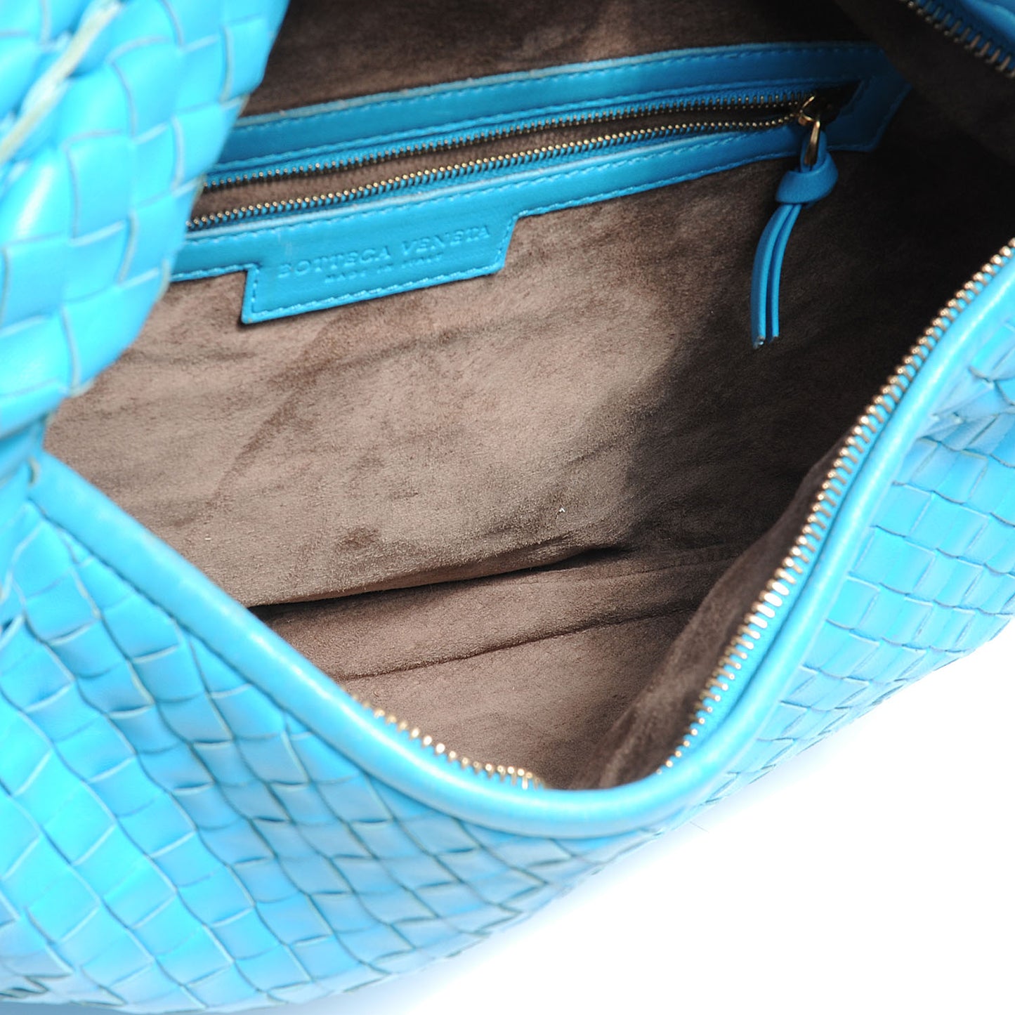 Nappa Intrecciato Medium Veneta Hobo Turquoise