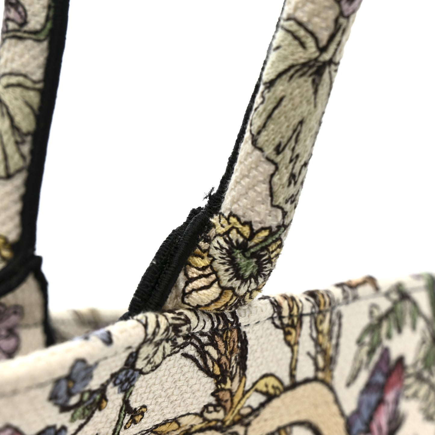 Canvas Embroidered Large 4 Saisons Hiver Soleil Book Tote  Lilac Multicolor