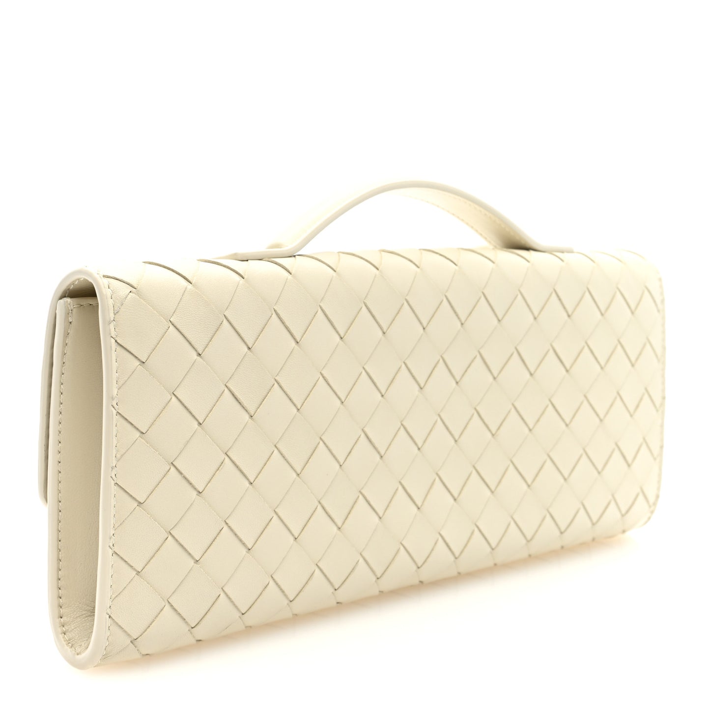 Nappa Intrecciato Long Andiamo Top Handle Clutch Sea Salt
