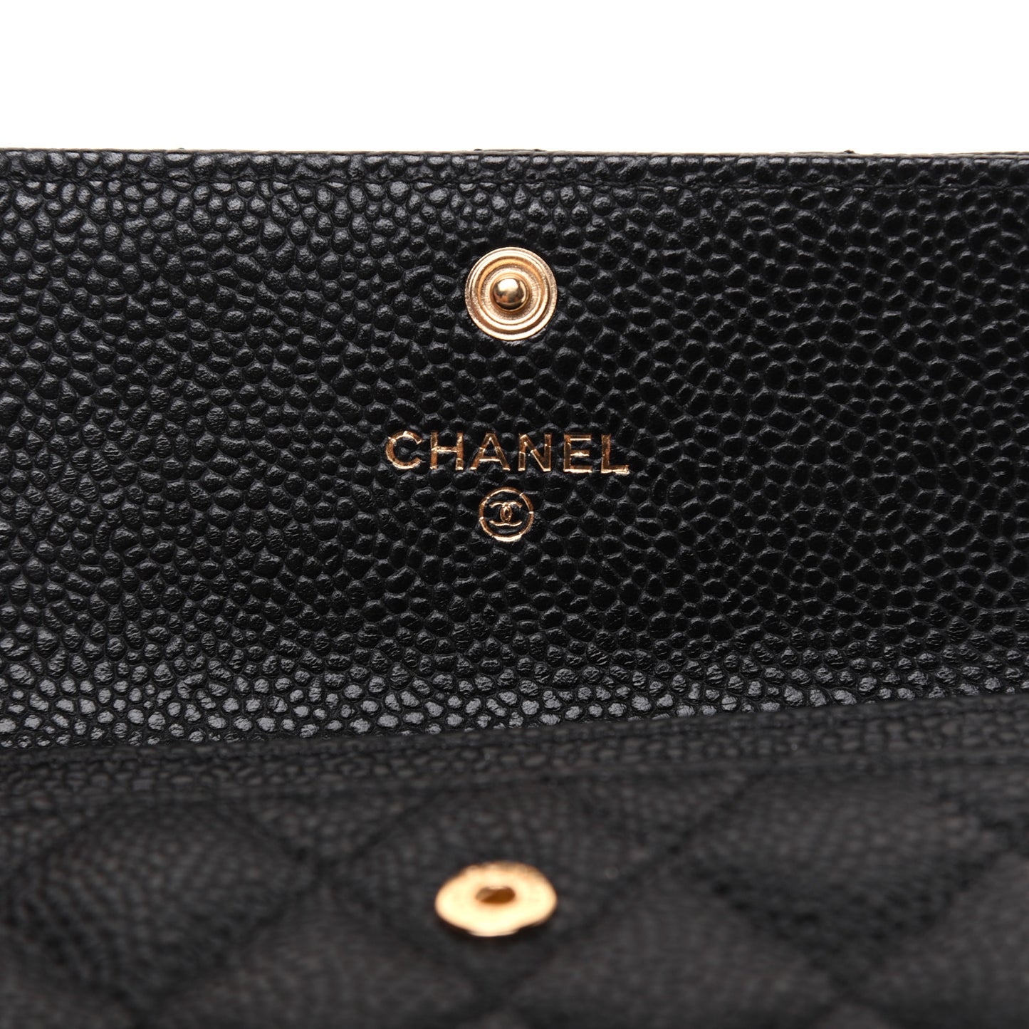 Caviar Quilted Flap Card Holder Black