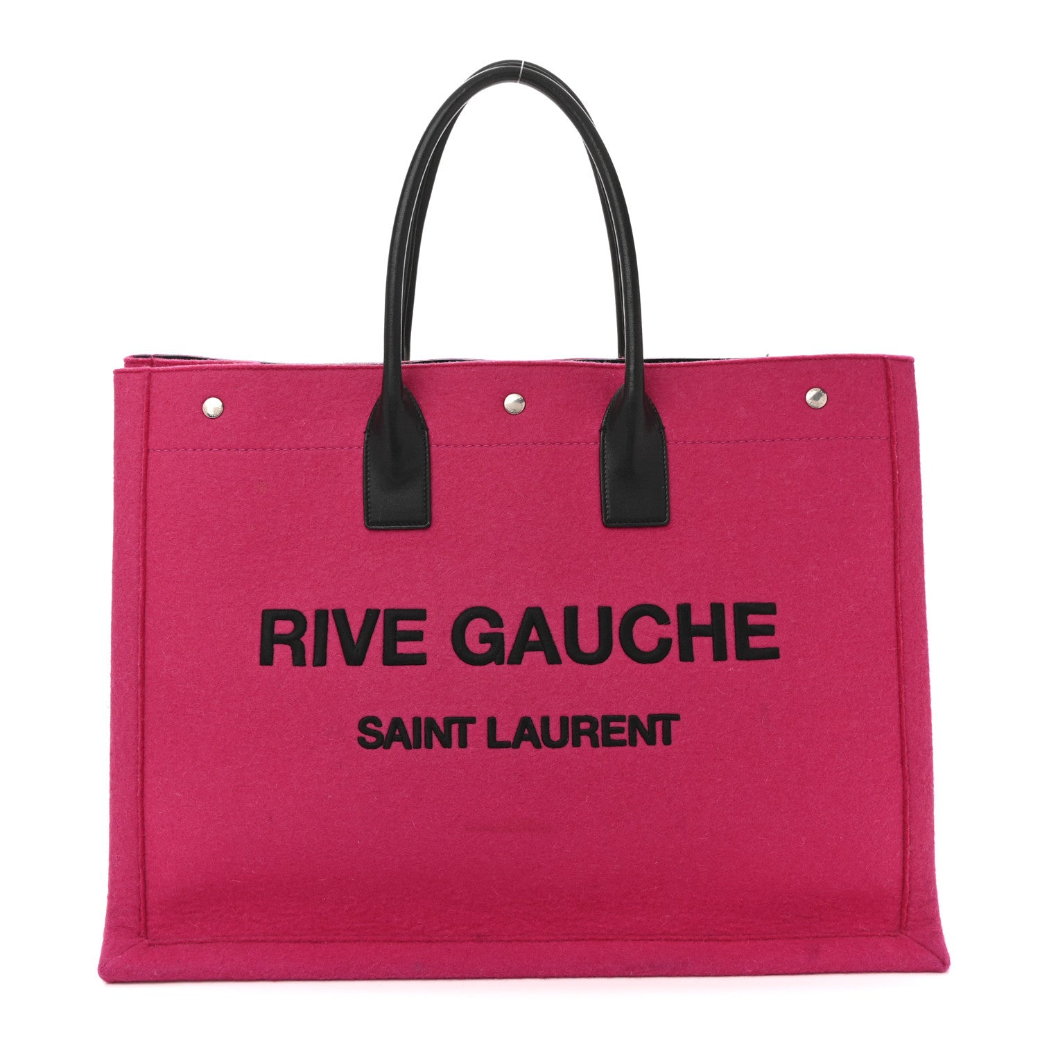 Saint Laurent Wool Rive Gauche Tote Fuchsia 1 of 13