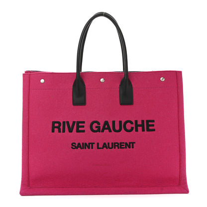 Saint Laurent Wool Rive Gauche Tote Fuchsia 1 of 13