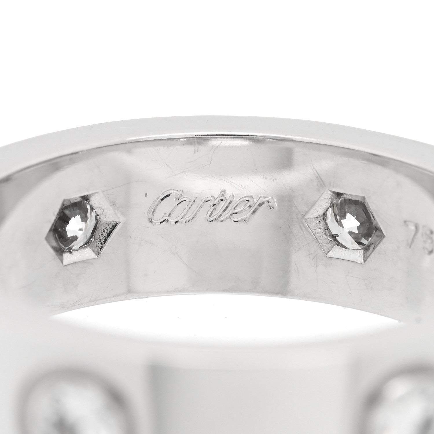 Cartier 18K White Gold 6 Diamond 5.5mm LOVE Ring 51 5.75 4 of 4