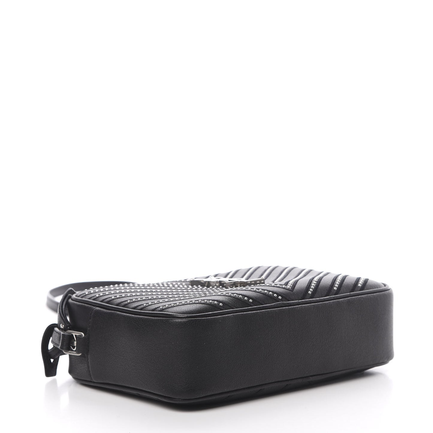 Calfskin Studded Matelasse Monogram Lou Camera Bag Black