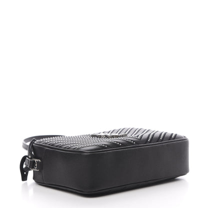 Saint Laurent Calfskin Studded Matelasse Monogram Lou Camera Bag Black 4 of 10