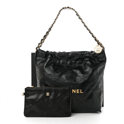 Chanel Shiny Calfskin Quilted Small Chanel 22 Black 12 of 12