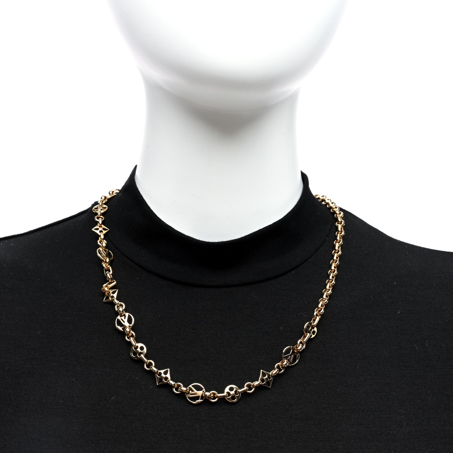 Louis Vuitton Metal Crazy in Lock Necklace Gold 2 of 4