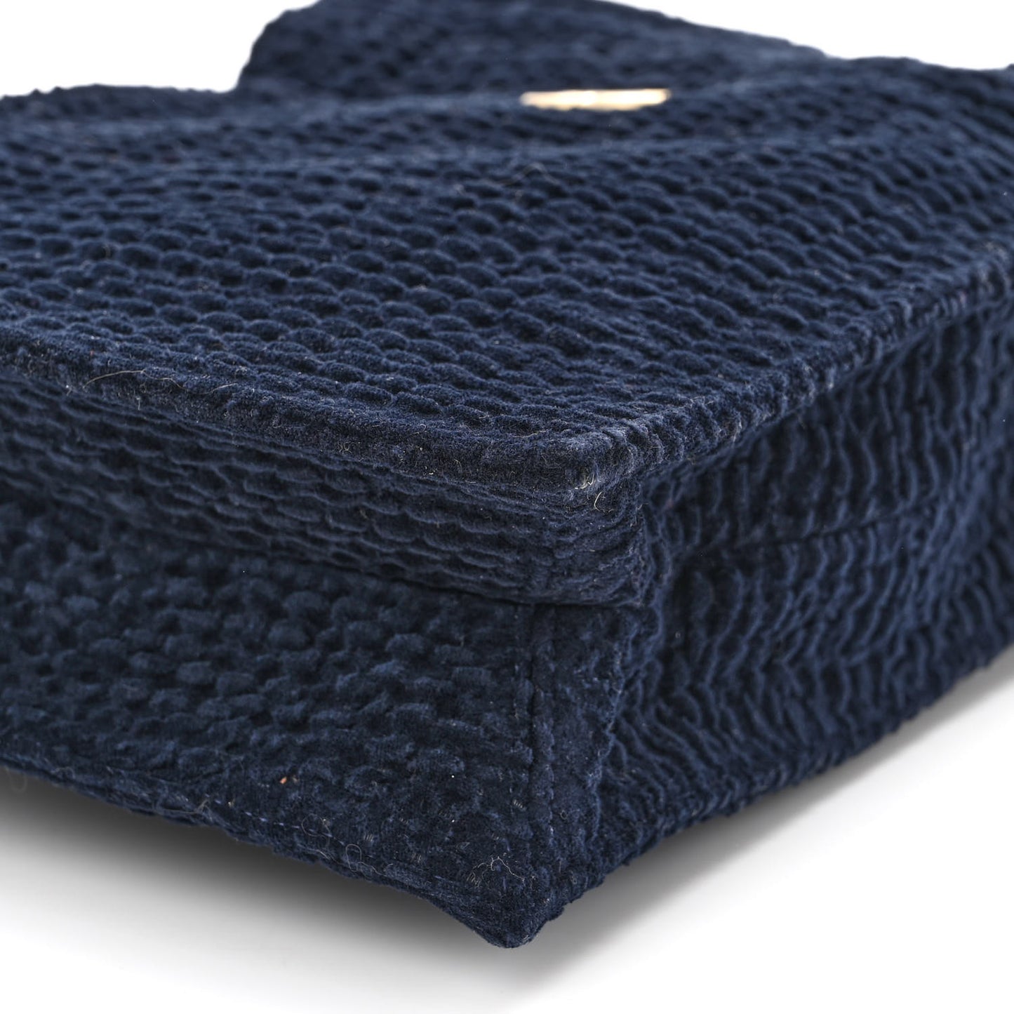 Cotton Tweed Shopping Bag Navy