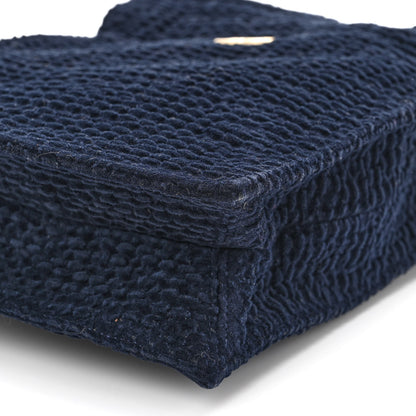 Chanel Cotton Tweed Shopping Bag Navy 10 of 10