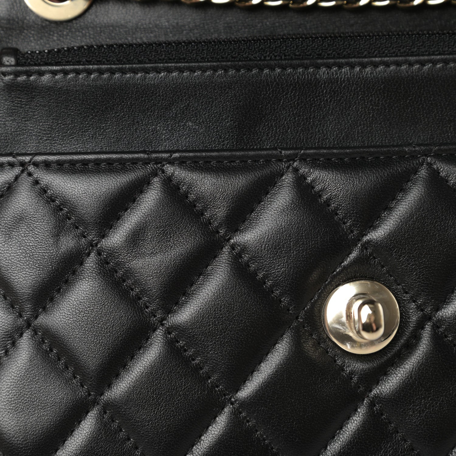 Chanel Lambskin Quilted Trendy CC Wallet On Chain WOC Black 12 of 14