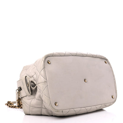 Chanel Calfskin Stitched Bowling Bag Light Grey 4 of 22