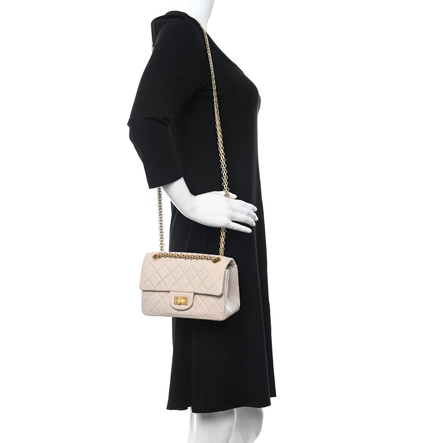 Chanel Aged Calfskin Quilted 2.55 Reissue Mini Flap Light Beige 3 of 10