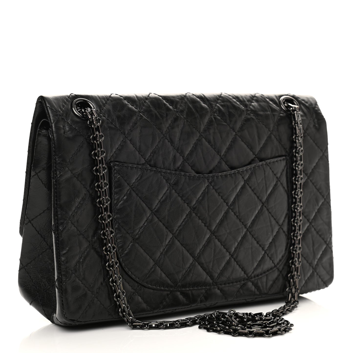 Aged Calfskin Quilted 2.55 Reissue 226 Flap So Black