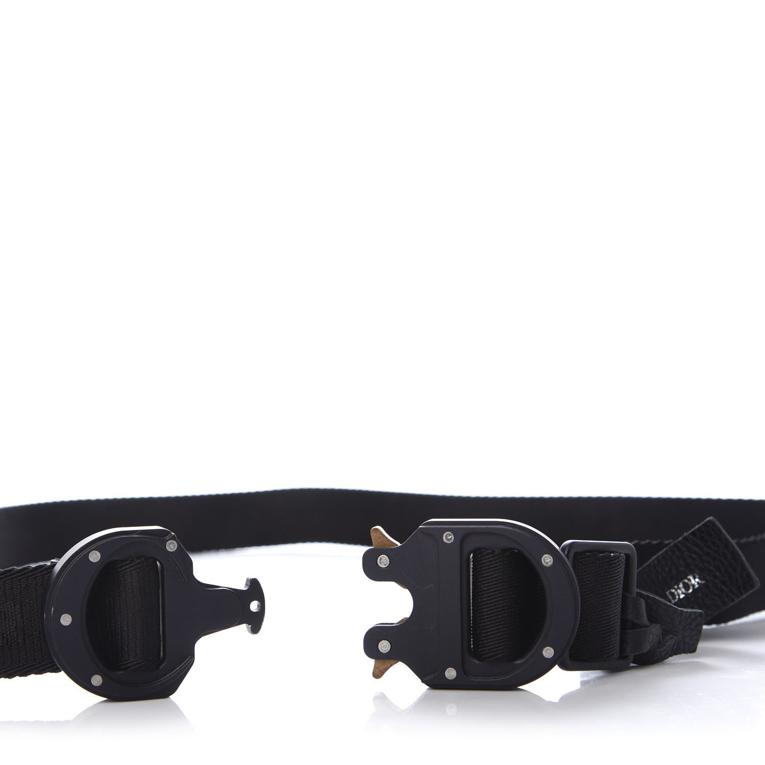 Christian Dior Jacquard Nylon Aluminum 25mm CD Belt 100 Black 4 of 4