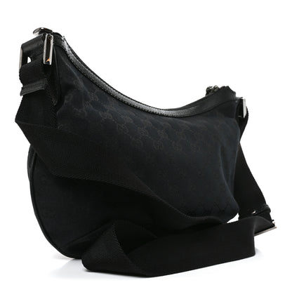 Gucci Monogram Medium Half Moon Hobo Black 3 of 10