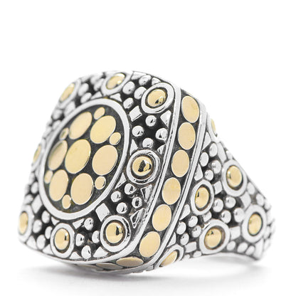 John Hardy Sterling Silver 18K Yellow Gold Jaisalmer Dot Square Ring 51 5.75 2 of 5