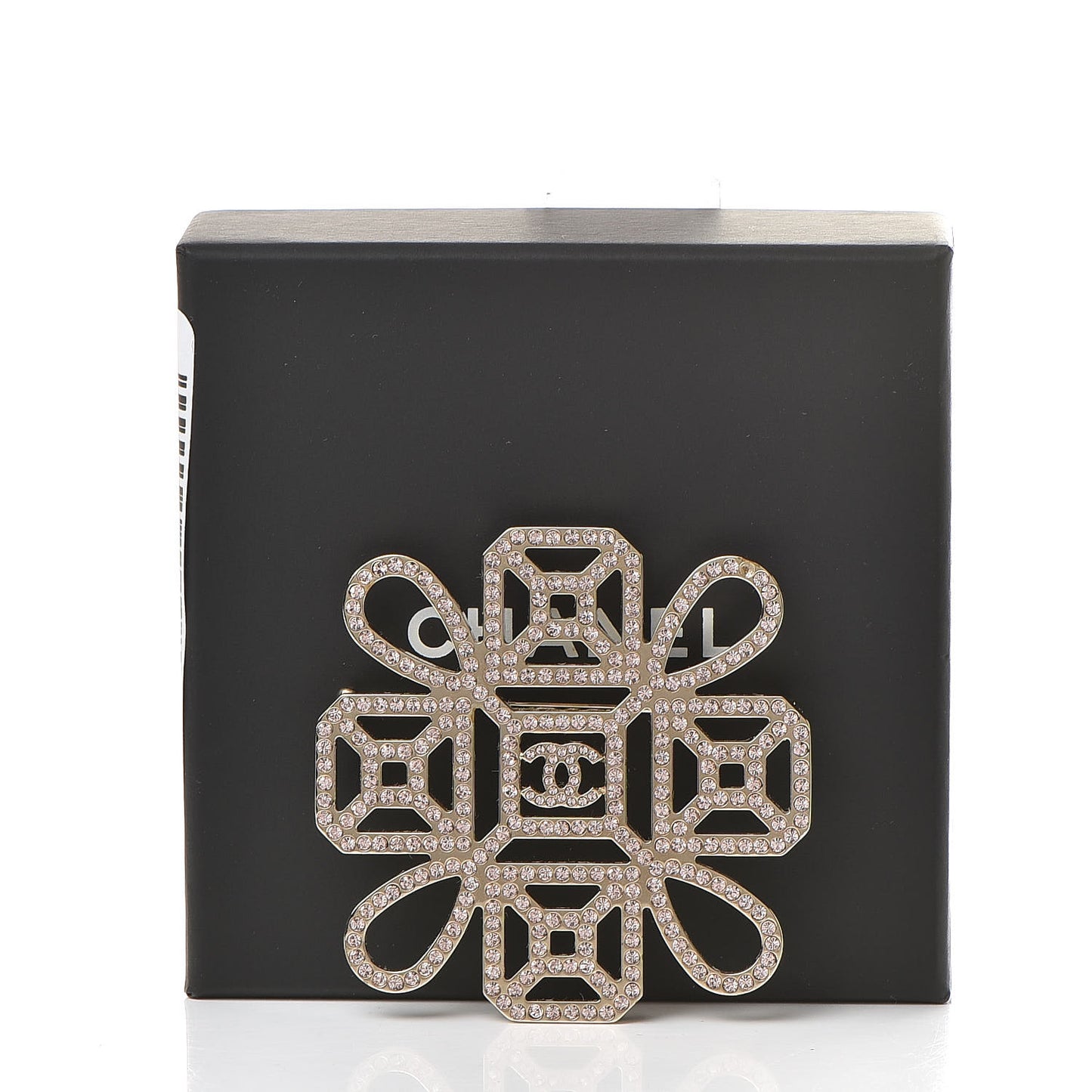 Crystal CC Brooch Light Gold Pink