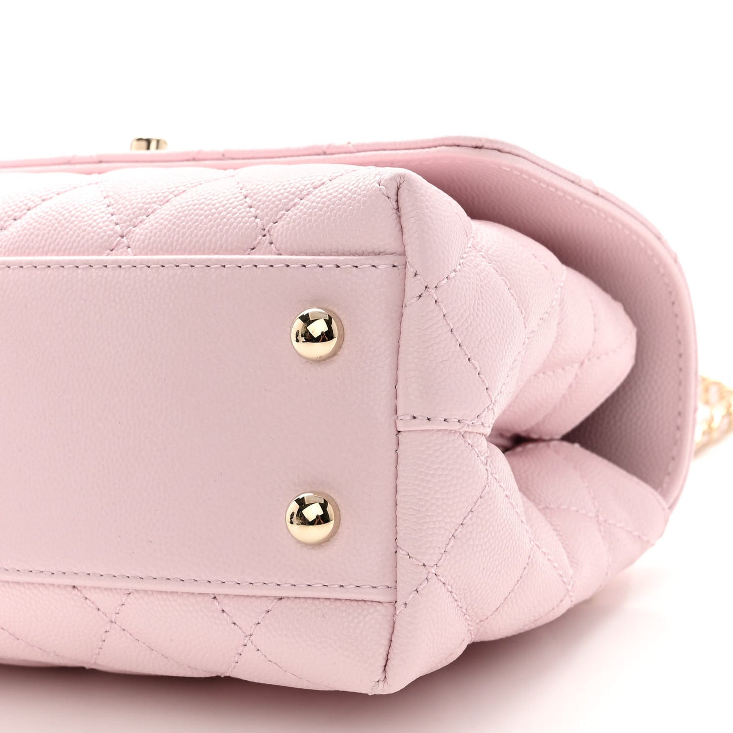 Caviar Quilted Mini Coco Handle Flap Light Pink