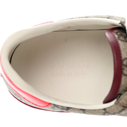 Gucci GG Supreme Monogram Ayers Mens New Ace Low-Top Sneaker 7 Beige Red 13 of 32