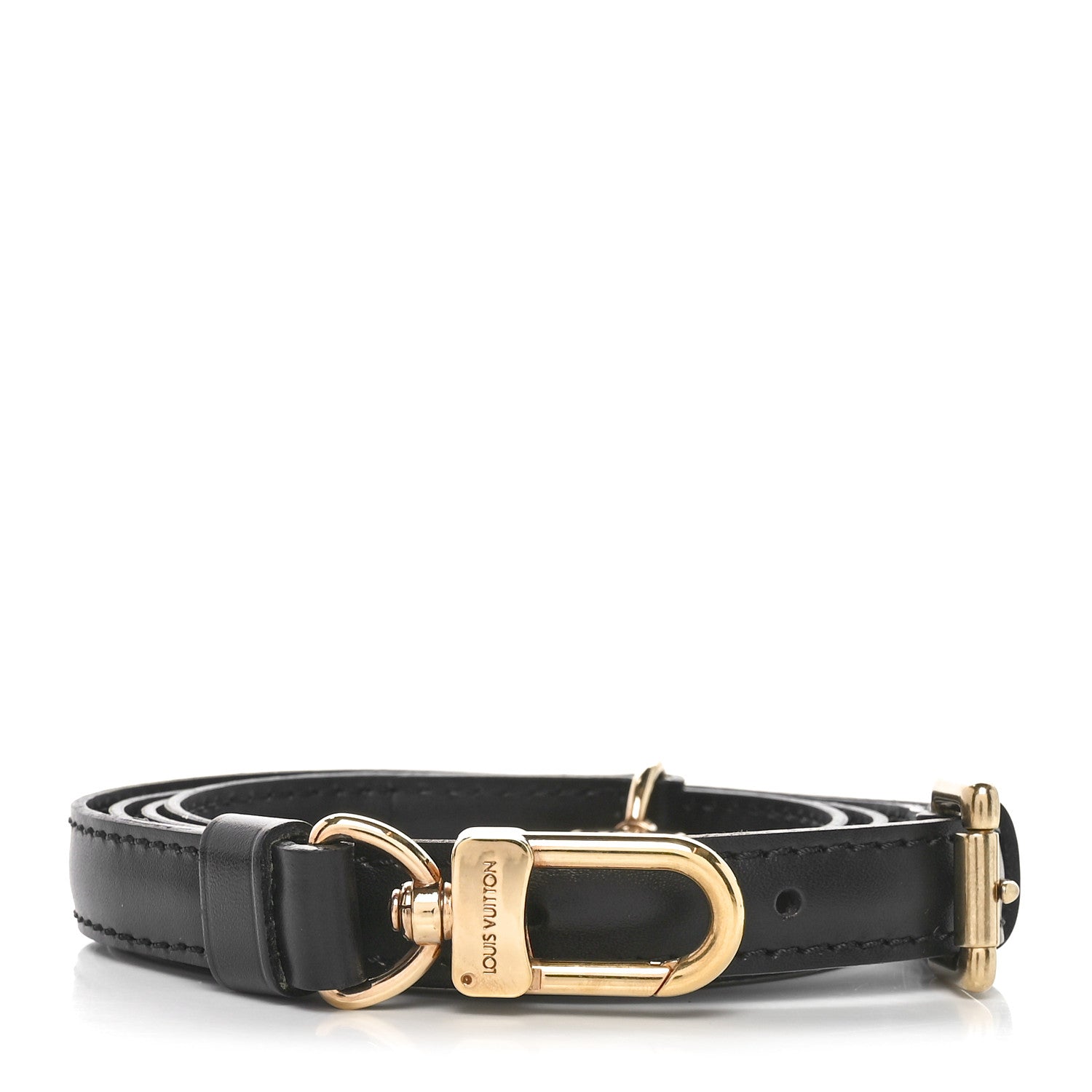 Louis Vuitton Calfskin 12mm Adjustable Shoulder Strap Black 1 of 5