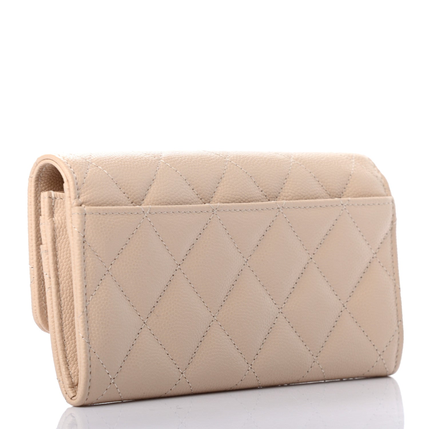Chanel Caviar Pearl Quilted Coco Candy Wallet Beige 3 of 8