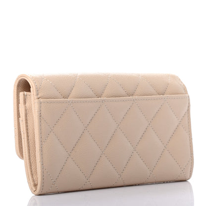Chanel Caviar Pearl Quilted Coco Candy Wallet Beige 3 of 8