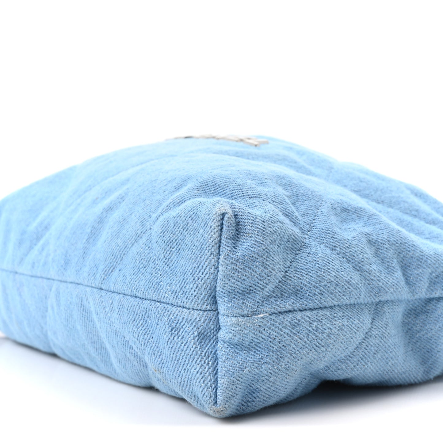 Denim Quilted Small Chanel 22 Light Blue