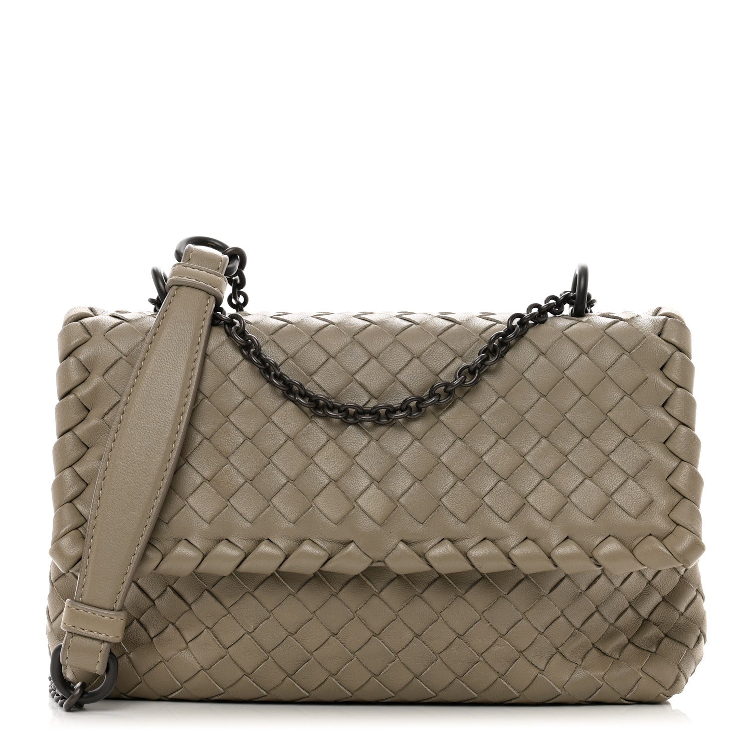 Bottega Veneta Nappa Intrecciato Baby Olimpia Shoulder Bag Limestone 1 of 10