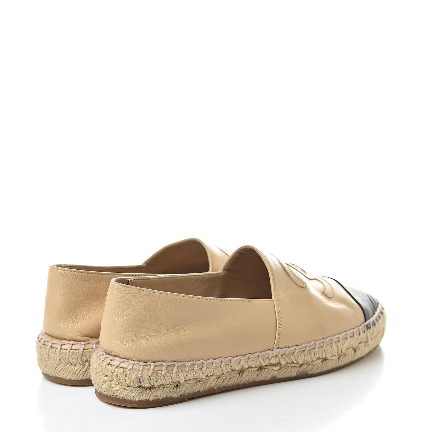 Lambskin CC Espadrilles 36 Beige Black