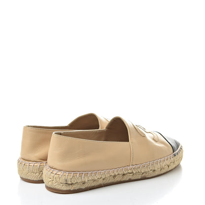 Chanel Lambskin CC Espadrilles 36 Beige Black 4 of 15