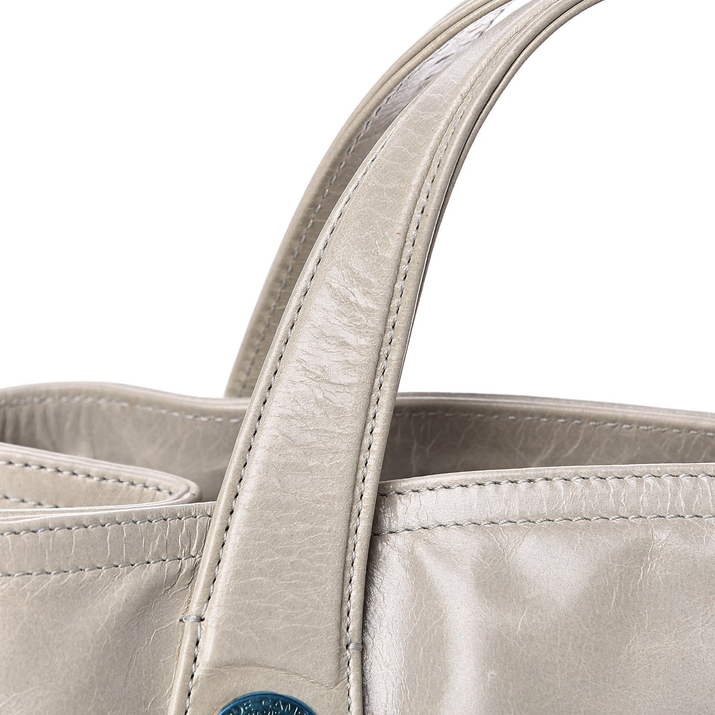 Calfskin Quilted Tote Light Grey