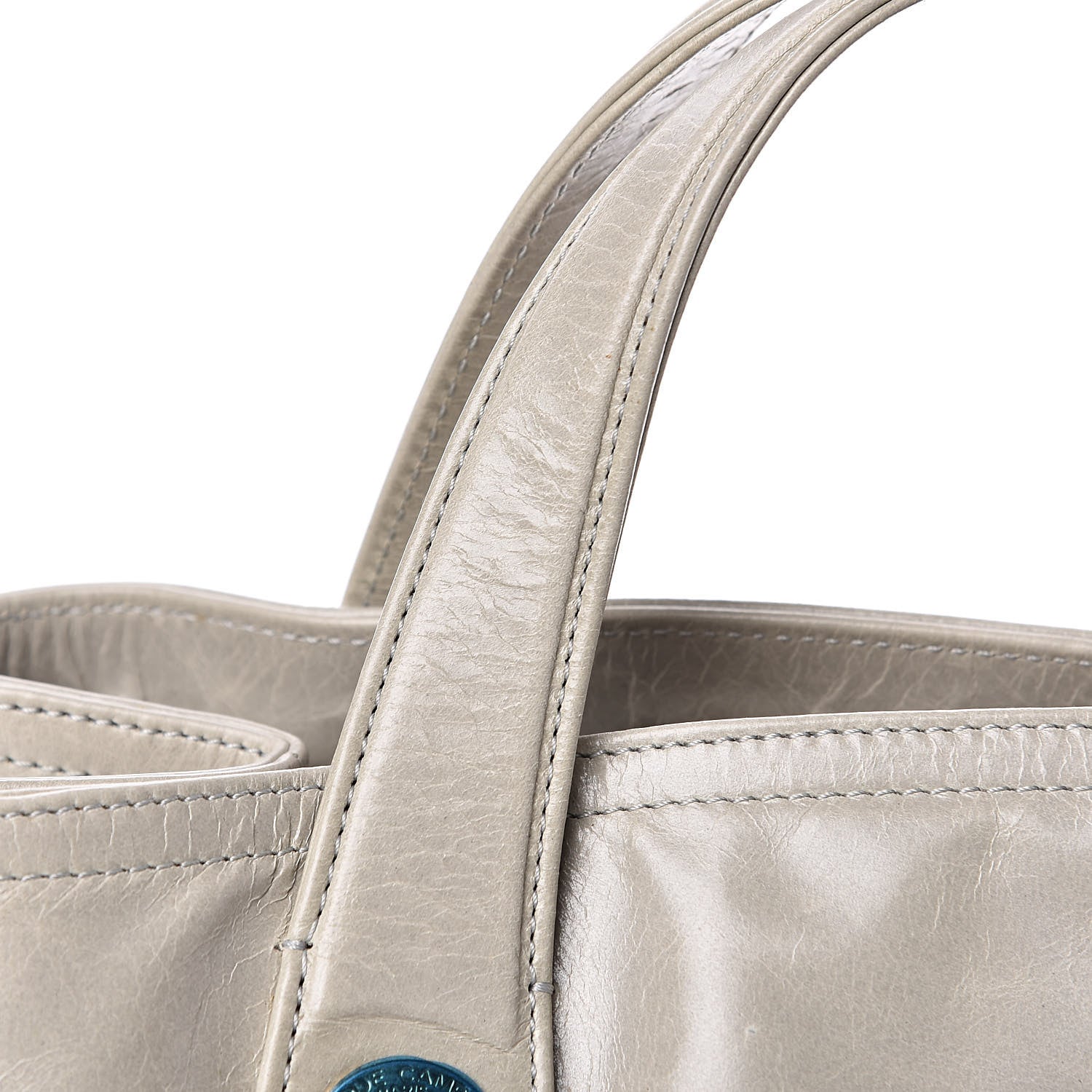 Chanel Calfskin Quilted Tote Light Grey 12 of 14