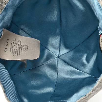 Gucci Canvas Lame GG Monogram Rush Baseball Hat M Gardenia Silver 6 of 9