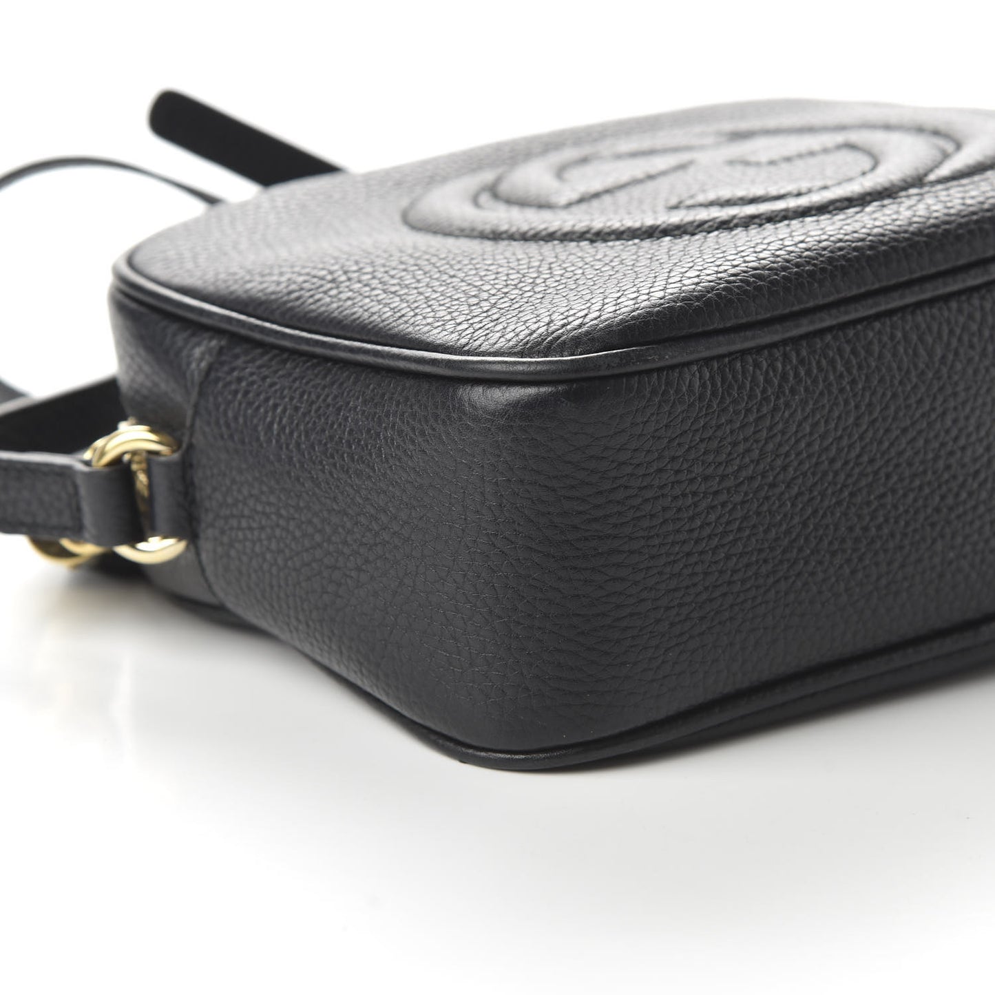 Pebbled Calfskin Small Soho Disco Bag Black