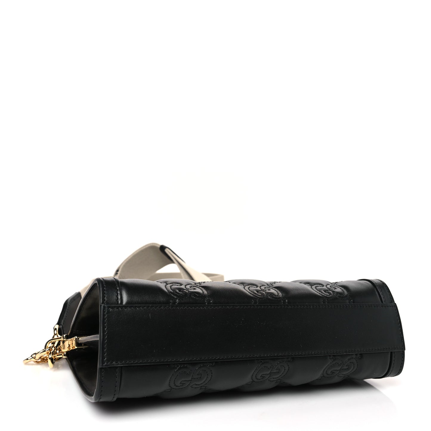 Calfskin GG Matelasse Small Slim Chain Shoulder Bag Black Natural