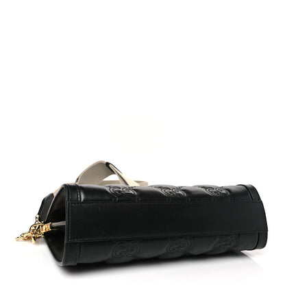 Gucci Calfskin GG Matelasse Small Slim Chain Shoulder Bag Black Natural 4 of 9