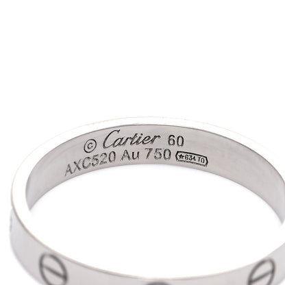 Cartier 18K White Gold 3.5mm LOVE Wedding Band Ring 60 9 7 of 10