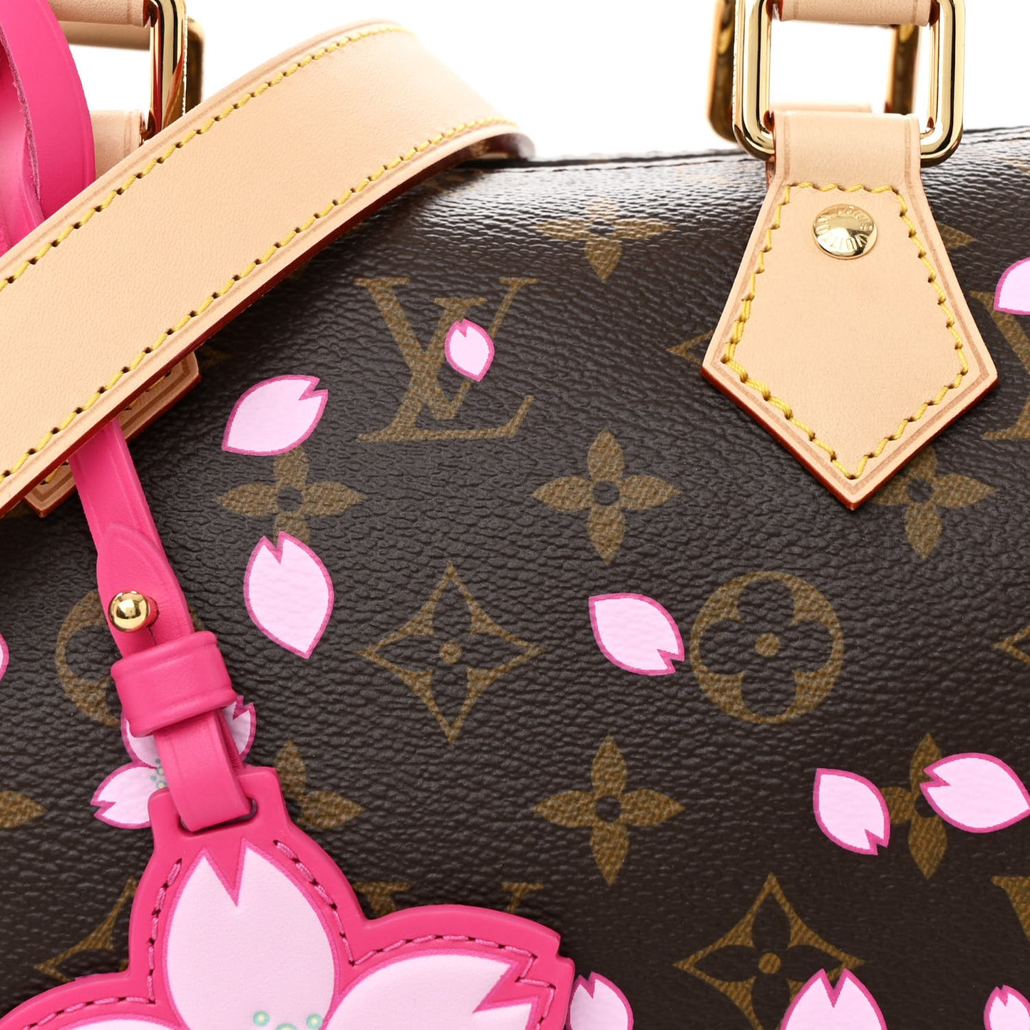 LV X TM Monogram Cherry Blossom Speedy Bandouliere 25 Sakura Brown