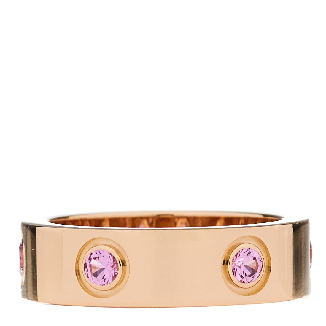 18K Pink Gold 6 Pink Sapphire 5.5mm LOVE Ring 52 6