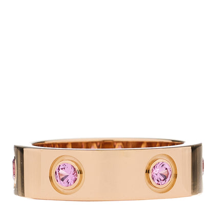 Cartier 18K Pink Gold 6 Pink Sapphire 5.5mm LOVE Ring 52 6 3 of 4